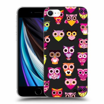 Picasee fekete szilikon tok az alábbi mobiltelefonokra Apple iPhone SE 2020 - Owls