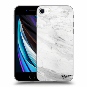 Picasee fekete szilikon tok az alábbi mobiltelefonokra Apple iPhone SE 2020 - White marble