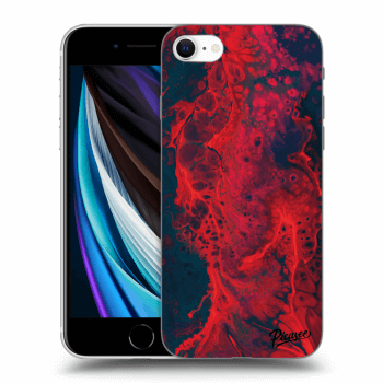 Picasee fekete szilikon tok az alábbi mobiltelefonokra Apple iPhone SE 2020 - Organic red