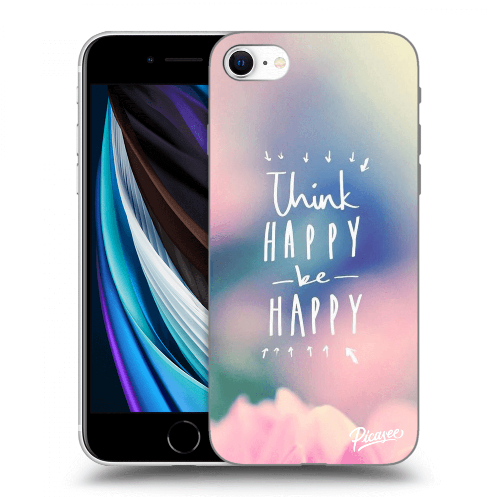 Picasee fekete szilikon tok az alábbi mobiltelefonokra Apple iPhone SE 2020 - Think happy be happy