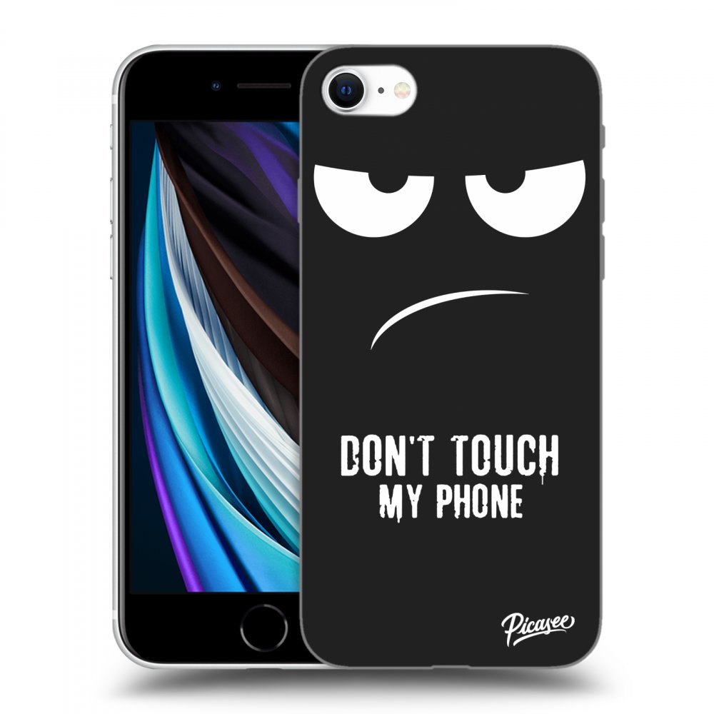 Picasee fekete szilikon tok az alábbi mobiltelefonokra Apple iPhone SE 2020 - Don't Touch My Phone