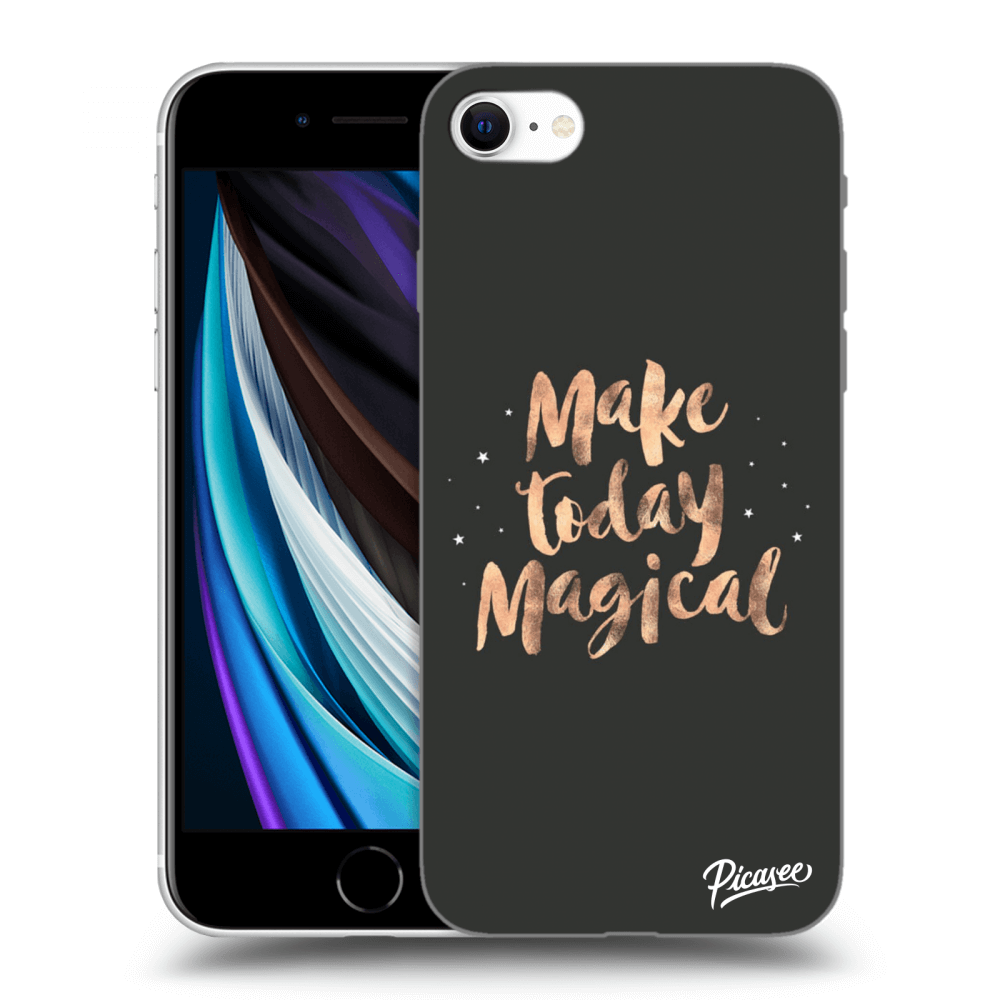 Picasee fekete szilikon tok az alábbi mobiltelefonokra Apple iPhone SE 2020 - Make today Magical