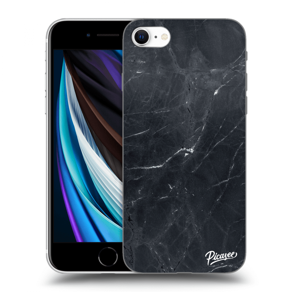 Picasee átlátszó szilikon tok az alábbi mobiltelefonokra Apple iPhone SE 2020 - Black marble