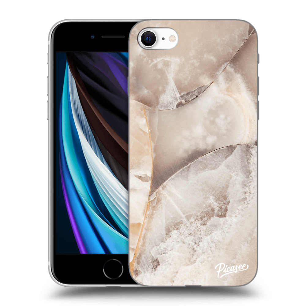Picasee átlátszó szilikon tok az alábbi mobiltelefonokra Apple iPhone SE 2020 - Cream marble