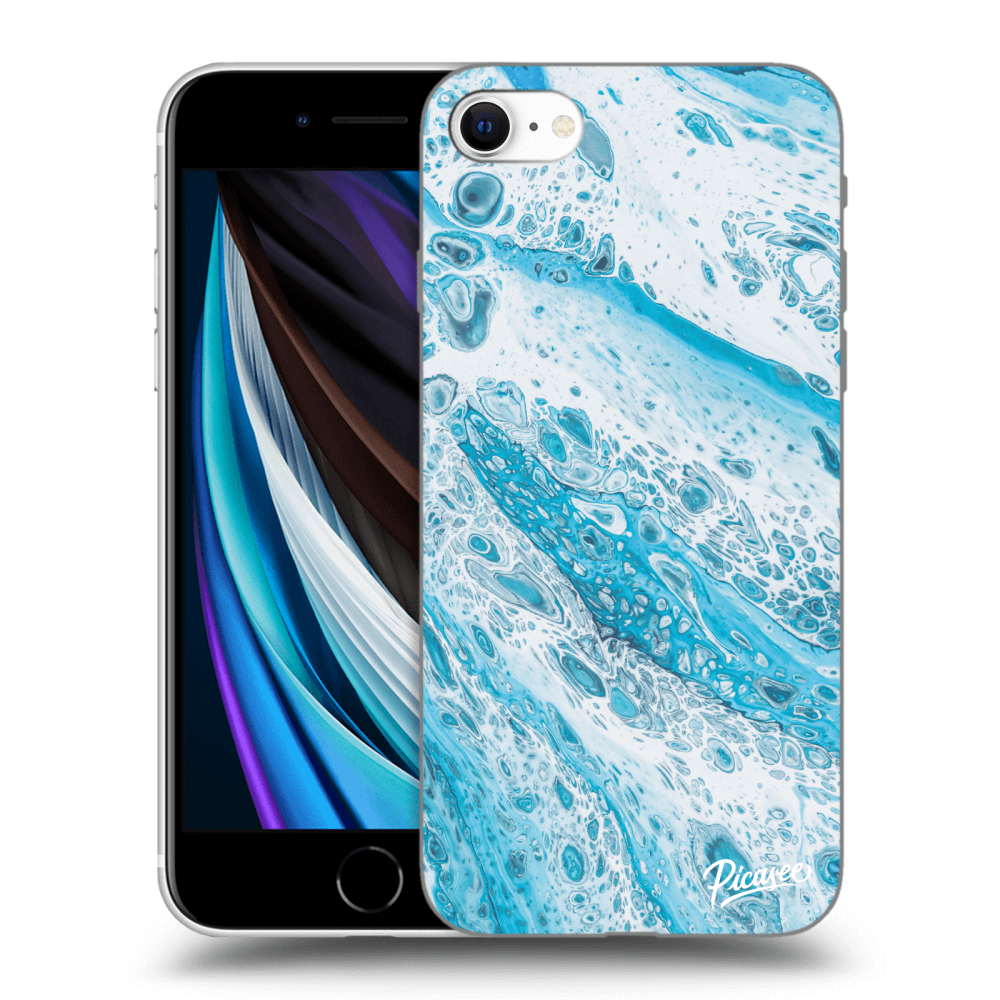 Picasee fekete szilikon tok az alábbi mobiltelefonokra Apple iPhone SE 2020 - Blue liquid