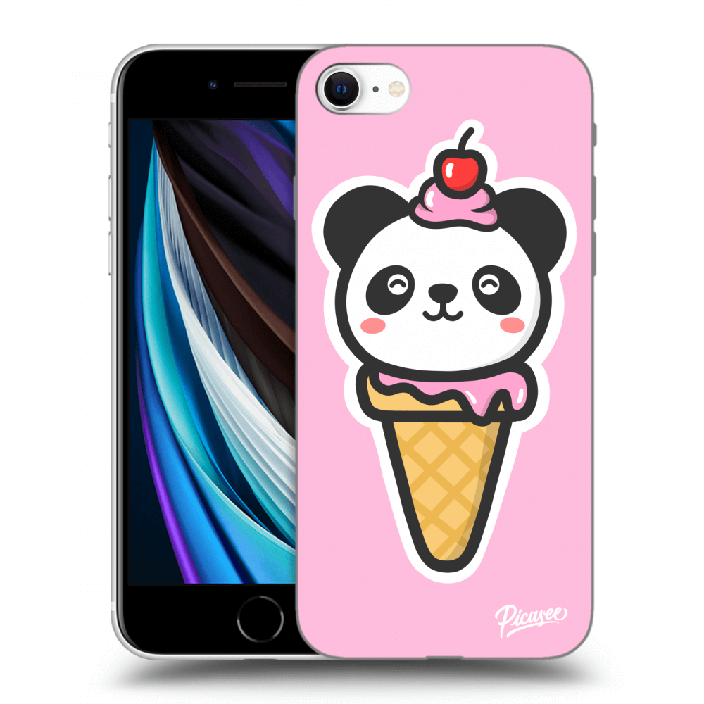 Picasee átlátszó szilikon tok az alábbi mobiltelefonokra Apple iPhone SE 2020 - Ice Cream Panda