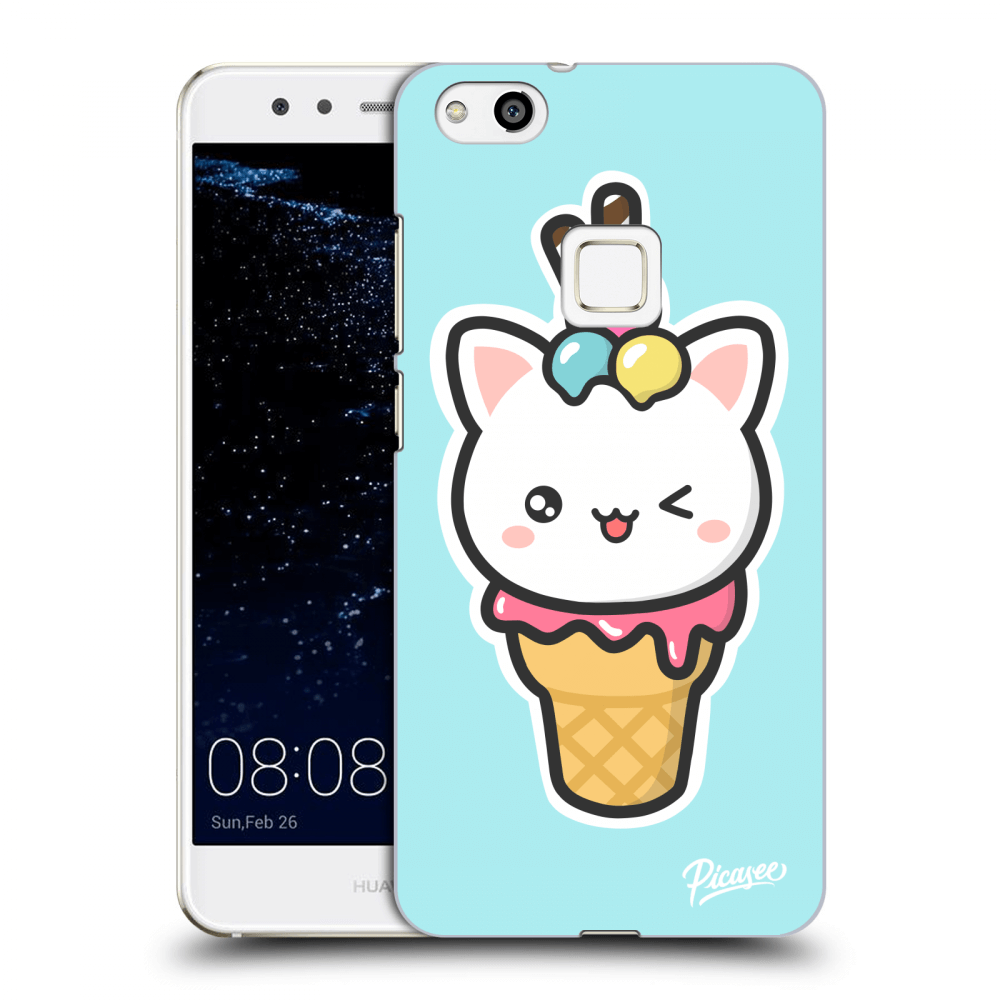 Picasee átlátszó szilikon tok az alábbi mobiltelefonokra Huawei P10 Lite - Ice Cream Cat