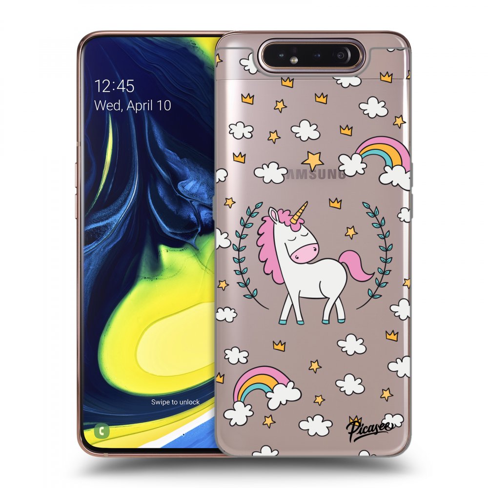 Picasee átlátszó szilikon tok az alábbi mobiltelefonokra Samsung Galaxy A80 A805F - Unicorn star heaven
