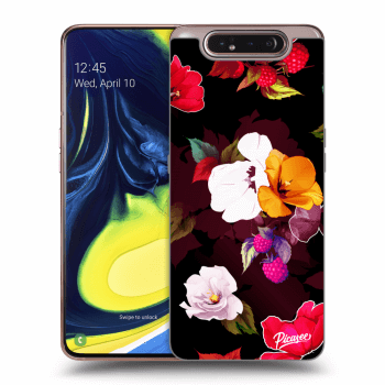 Picasee átlátszó szilikon tok az alábbi mobiltelefonokra Samsung Galaxy A80 A805F - Flowers and Berries