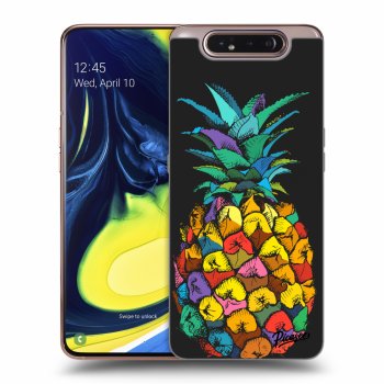 Picasee fekete szilikon tok az alábbi mobiltelefonokra Samsung Galaxy A80 A805F - Pineapple