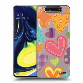 Picasee átlátszó szilikon tok az alábbi mobiltelefonokra Samsung Galaxy A80 A805F - Colored heart