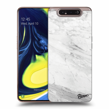 Picasee átlátszó szilikon tok az alábbi mobiltelefonokra Samsung Galaxy A80 A805F - White marble