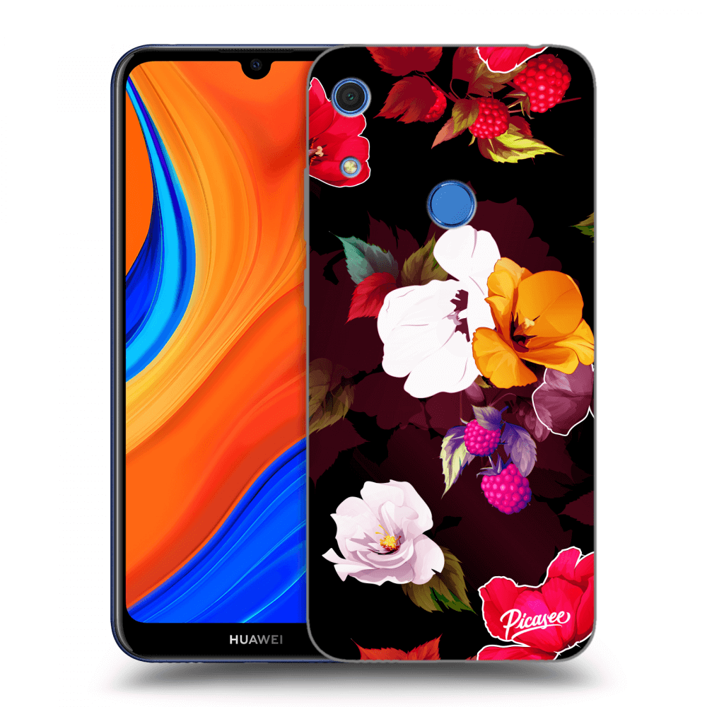 Picasee fekete szilikon tok az alábbi mobiltelefonokra Huawei Y6S - Flowers and Berries