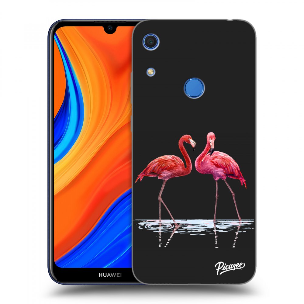 Picasee fekete szilikon tok az alábbi mobiltelefonokra Huawei Y6S - Flamingos couple