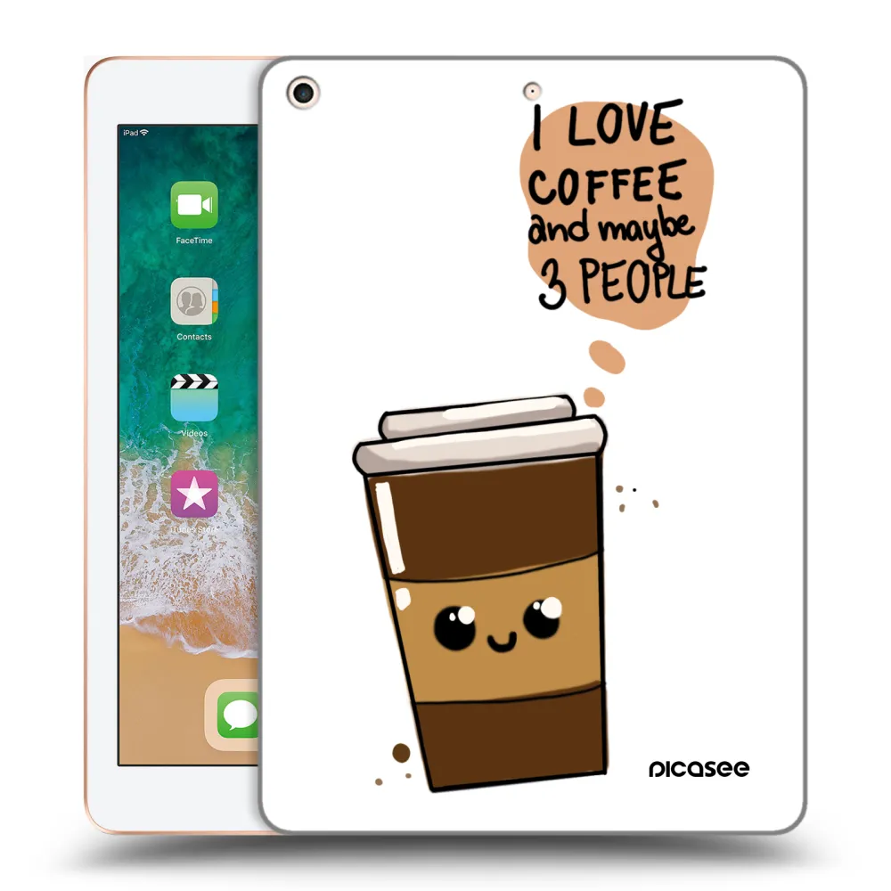 Picasee átlátszó szilikon tok az alábbi táblagépre Apple iPad 9.7" 2018 (6. gen) - Cute coffee