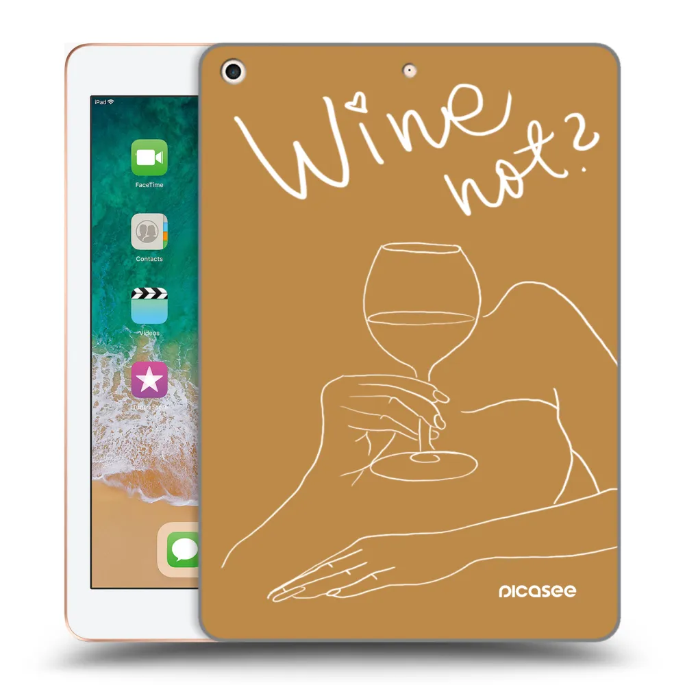 Picasee átlátszó szilikon tok az alábbi táblagépre Apple iPad 9.7" 2018 (6. gen) - Wine not