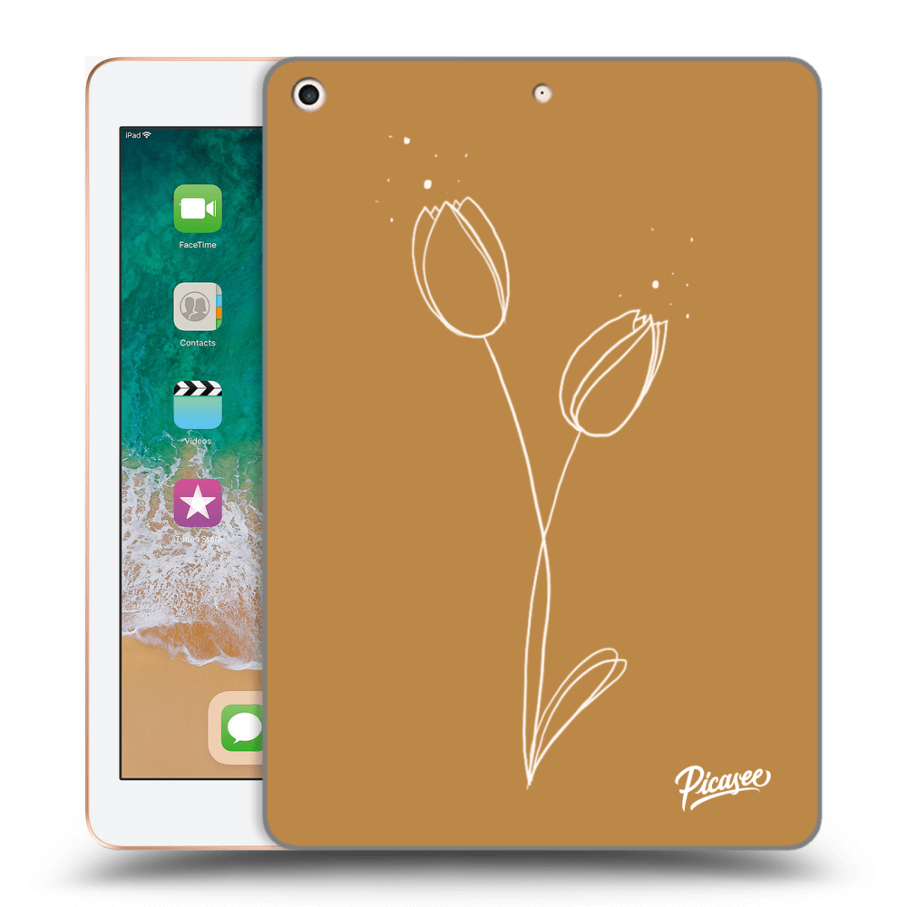 Picasee fekete szilikon tok az alábbi táblagépre Apple iPad 9.7" 2018 (6. gen) - Tulips