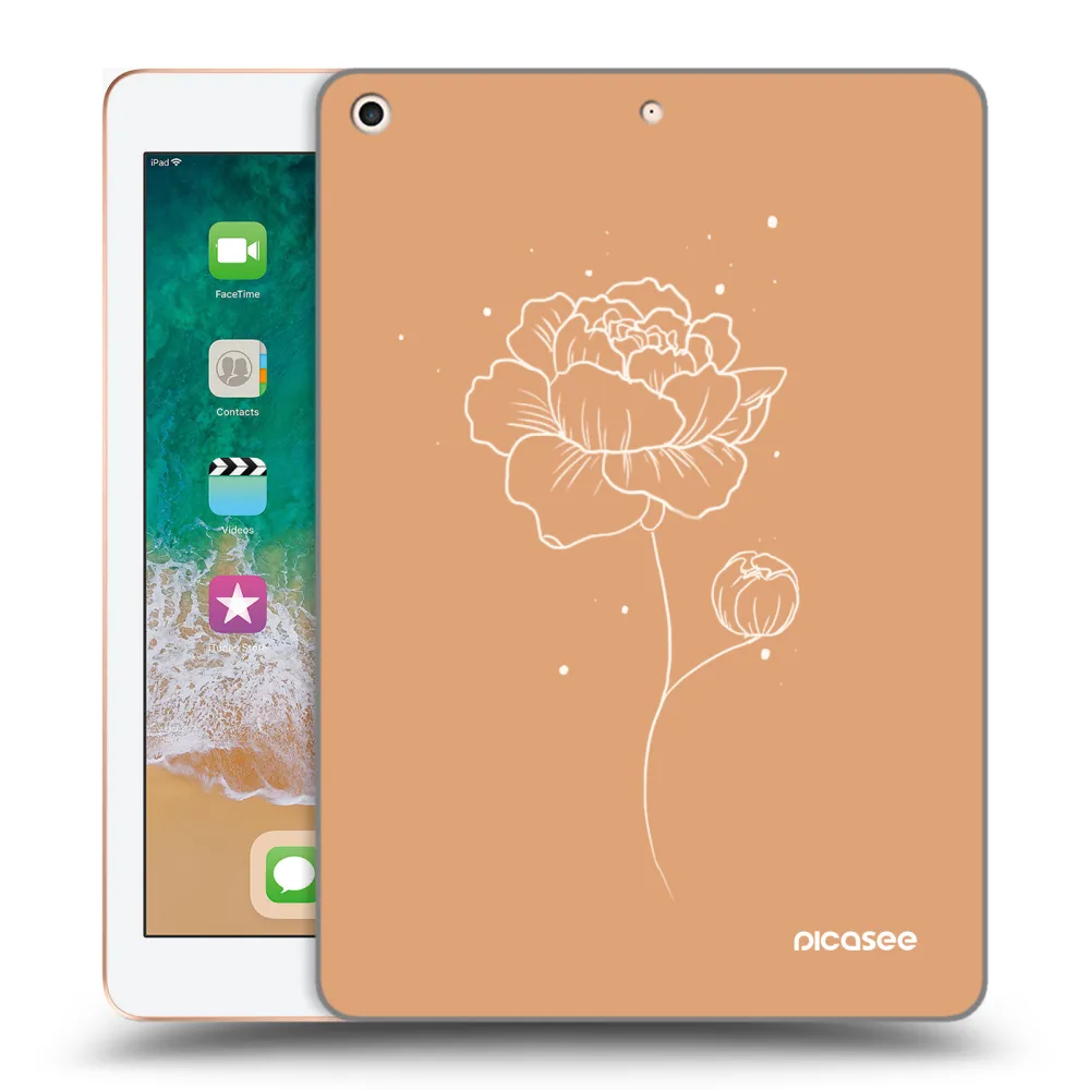 Picasee átlátszó szilikon tok az alábbi táblagépre Apple iPad 9.7" 2018 (6. gen) - Peonies