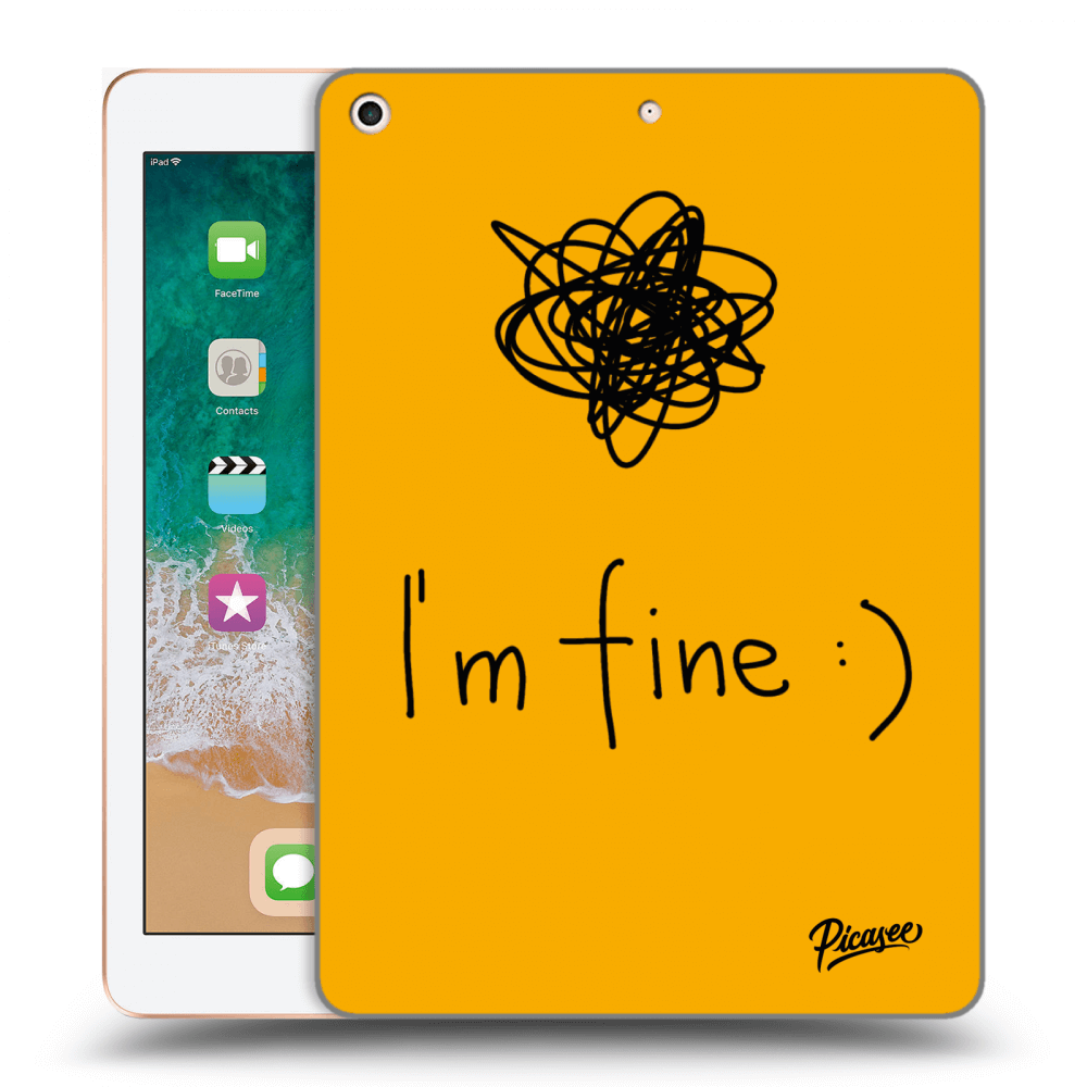 Picasee fekete szilikon tok az alábbi táblagépre Apple iPad 9.7" 2018 (6. gen) - I am fine