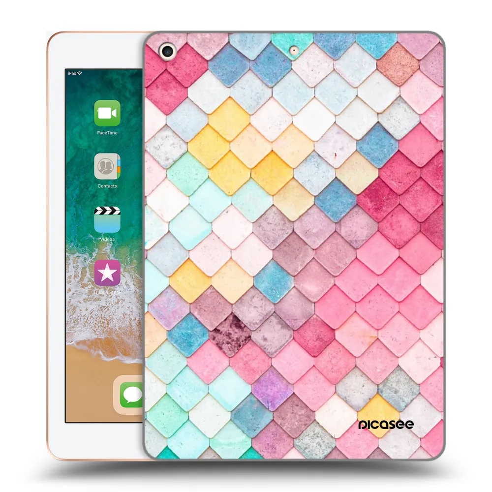 Picasee átlátszó szilikon tok az alábbi táblagépre Apple iPad 9.7" 2018 (6. gen) - Colorful roof