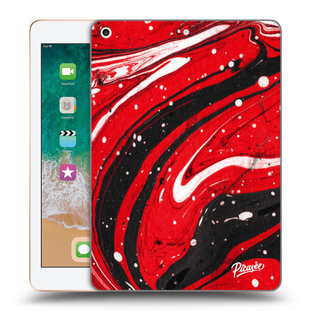 Picasee fekete szilikon tok az alábbi táblagépre Apple iPad 9.7" 2018 (6. gen) - Red black
