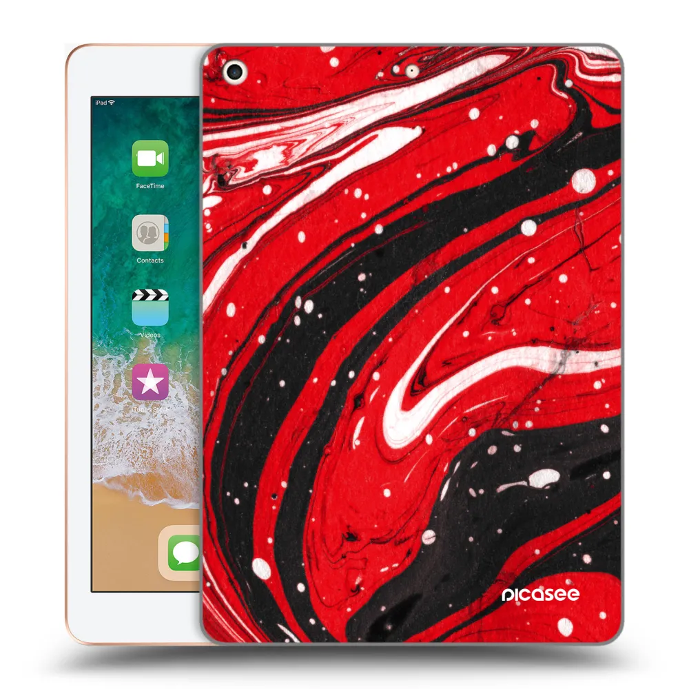 Picasee átlátszó szilikon tok az alábbi táblagépre Apple iPad 9.7" 2018 (6. gen) - Red black