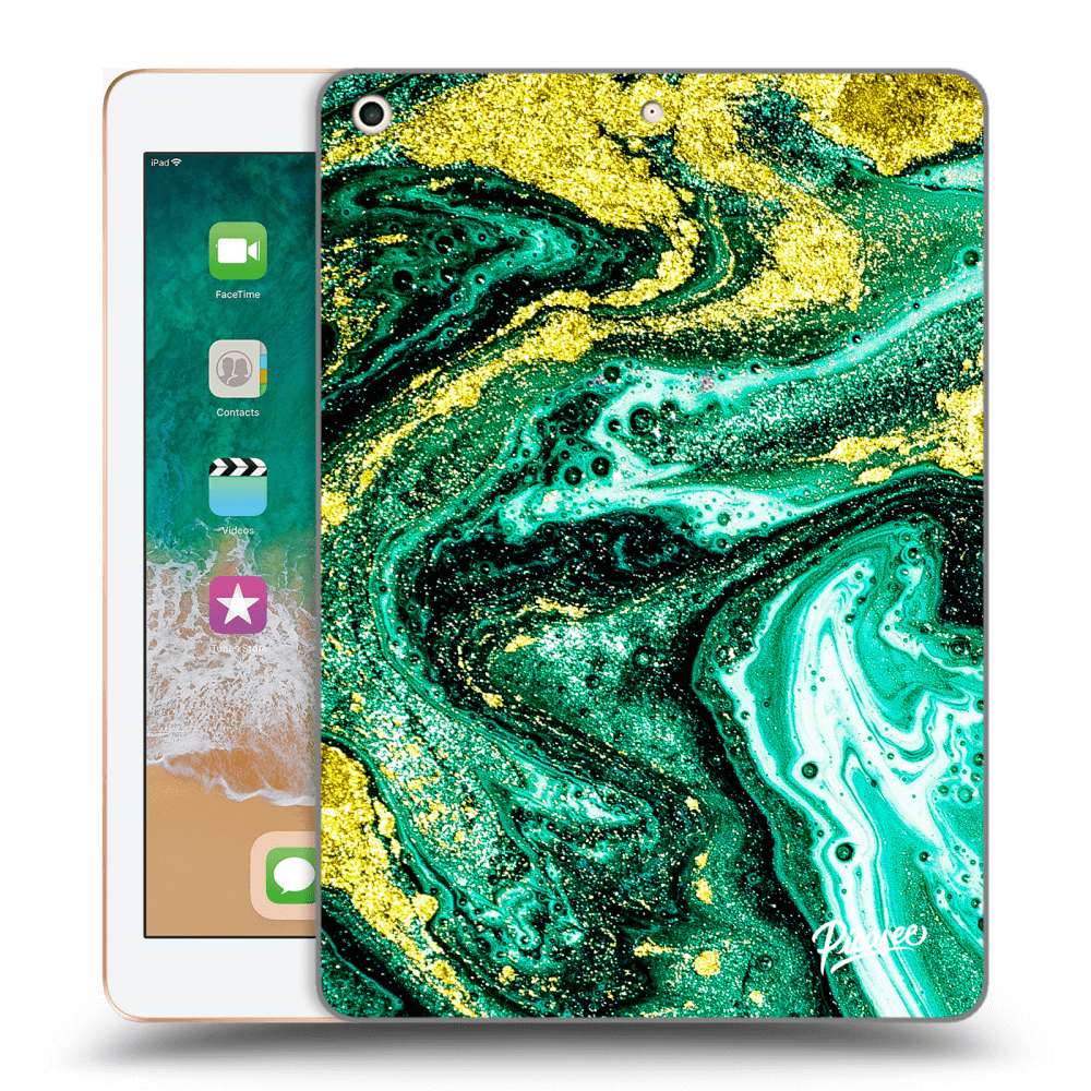 Picasee átlátszó szilikon tok az alábbi táblagépre Apple iPad 9.7" 2018 (6. gen) - Green Gold