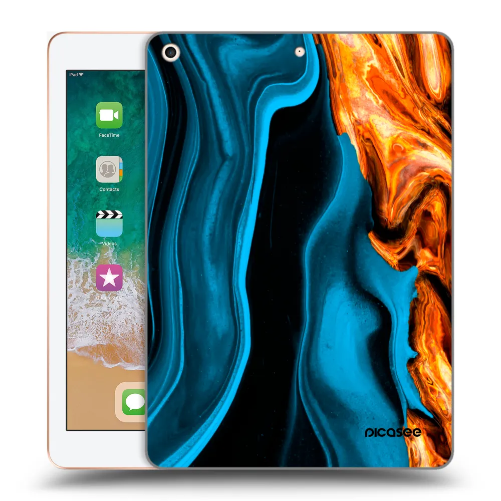 Picasee átlátszó szilikon tok az alábbi táblagépre Apple iPad 9.7" 2018 (6. gen) - Gold blue