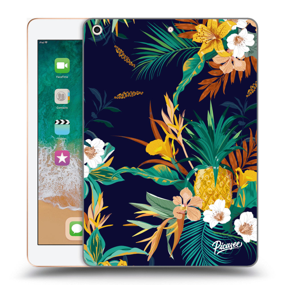 Picasee átlátszó szilikon tok az alábbi táblagépre Apple iPad 9.7" 2018 (6. gen) - Pineapple Color
