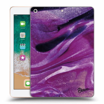Picasee fekete szilikon tok az alábbi táblagépre Apple iPad 9.7" 2018 (6. gen) - Purple glitter
