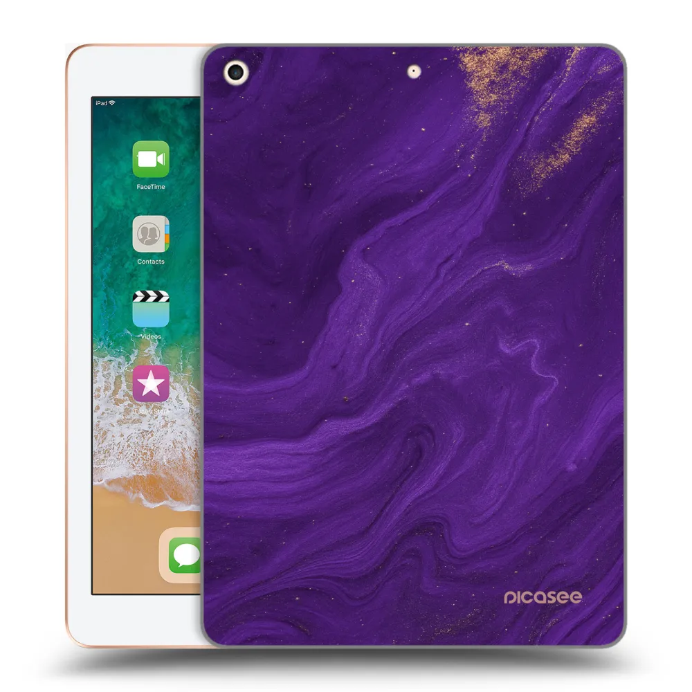 Picasee átlátszó szilikon tok az alábbi táblagépre Apple iPad 9.7" 2018 (6. gen) - Purple
