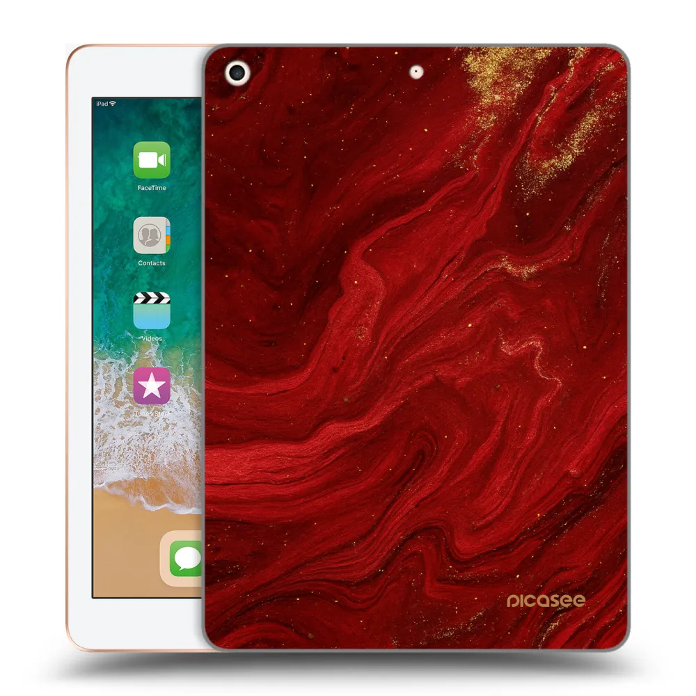 Picasee átlátszó szilikon tok az alábbi táblagépre Apple iPad 9.7" 2018 (6. gen) - Red