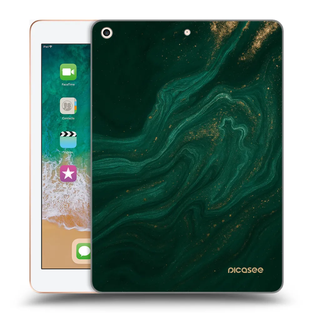 Picasee átlátszó szilikon tok az alábbi táblagépre Apple iPad 9.7" 2018 (6. gen) - Green