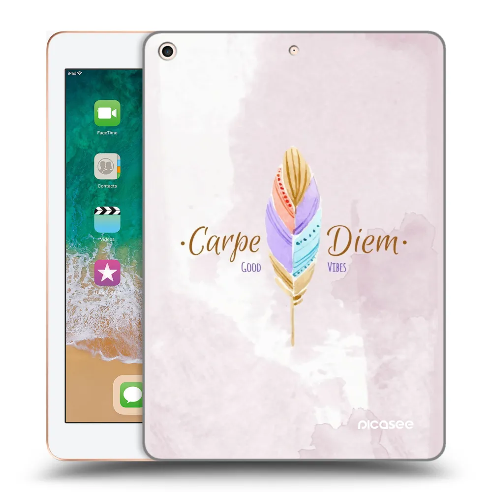Picasee átlátszó szilikon tok az alábbi táblagépre Apple iPad 9.7" 2018 (6. gen) - Carpe Diem
