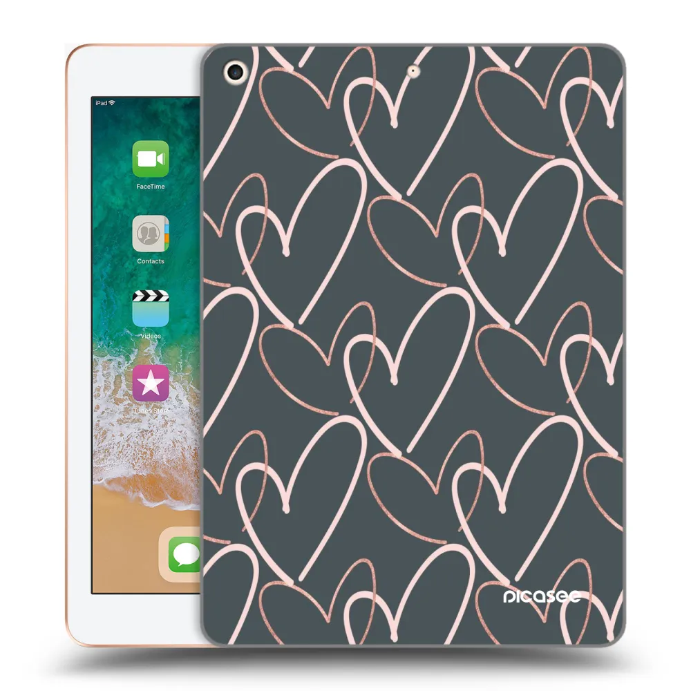 Picasee átlátszó szilikon tok az alábbi táblagépre Apple iPad 9.7" 2018 (6. gen) - Lots of love