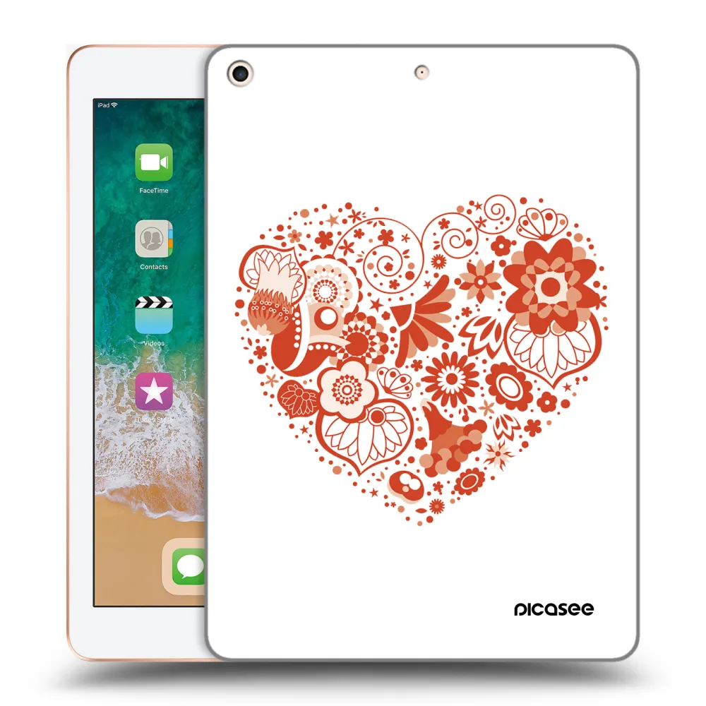 Picasee átlátszó szilikon tok az alábbi táblagépre Apple iPad 9.7" 2018 (6. gen) - Big heart