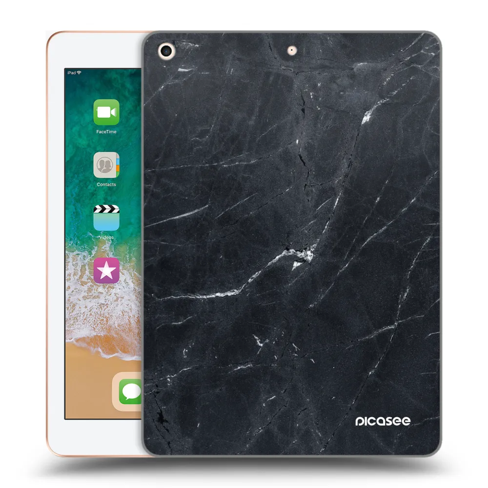 Picasee átlátszó szilikon tok az alábbi táblagépre Apple iPad 9.7" 2018 (6. gen) - Black marble