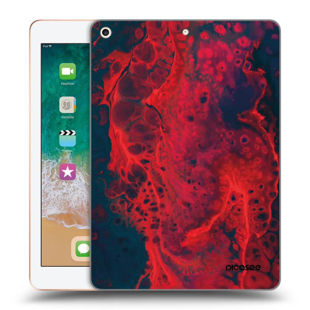 Picasee átlátszó szilikon tok az alábbi táblagépre Apple iPad 9.7" 2018 (6. gen) - Organic red