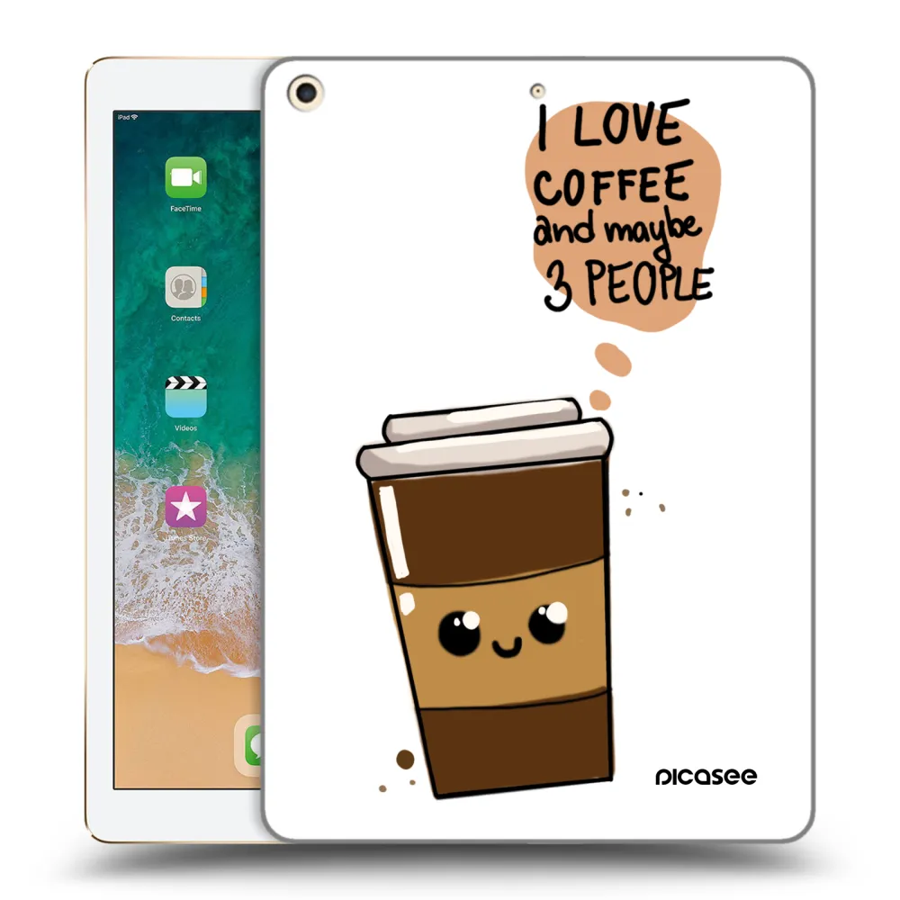 Picasee átlátszó szilikon tok az alábbi táblagépre Apple iPad 9.7" 2017 (5. gen) - Cute coffee