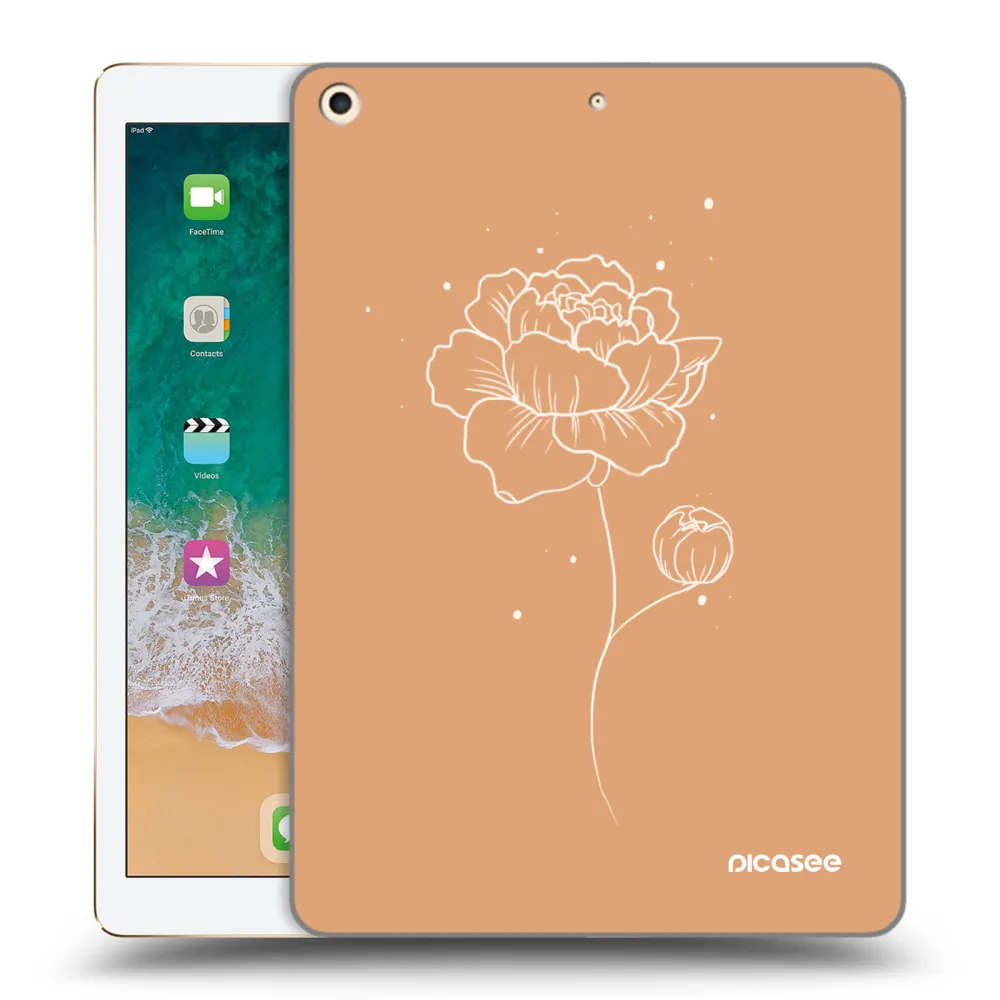 Picasee átlátszó szilikon tok az alábbi táblagépre Apple iPad 9.7" 2017 (5. gen) - Peonies