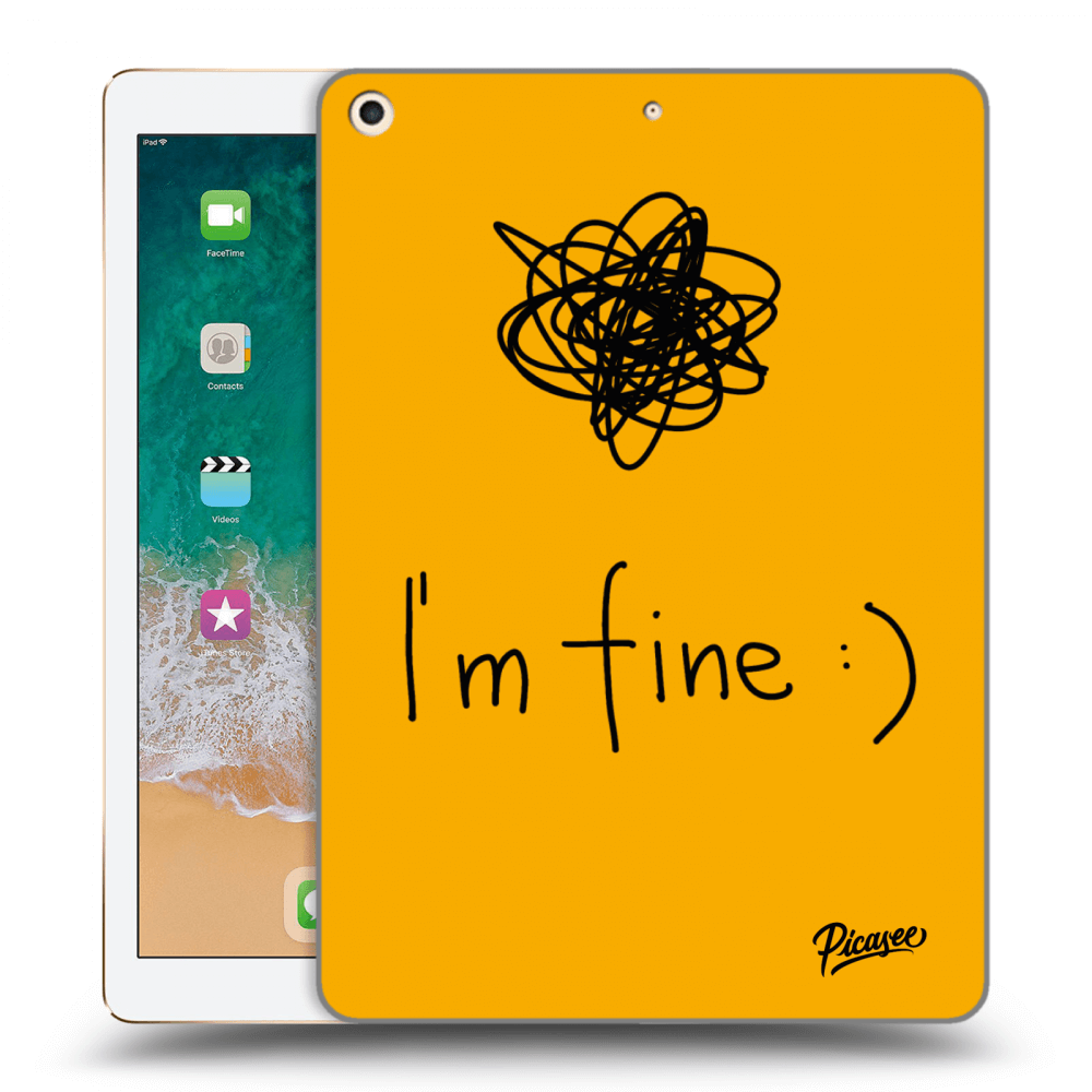 Picasee fekete szilikon tok az alábbi táblagépre Apple iPad 9.7" 2017 (5. gen) - I am fine
