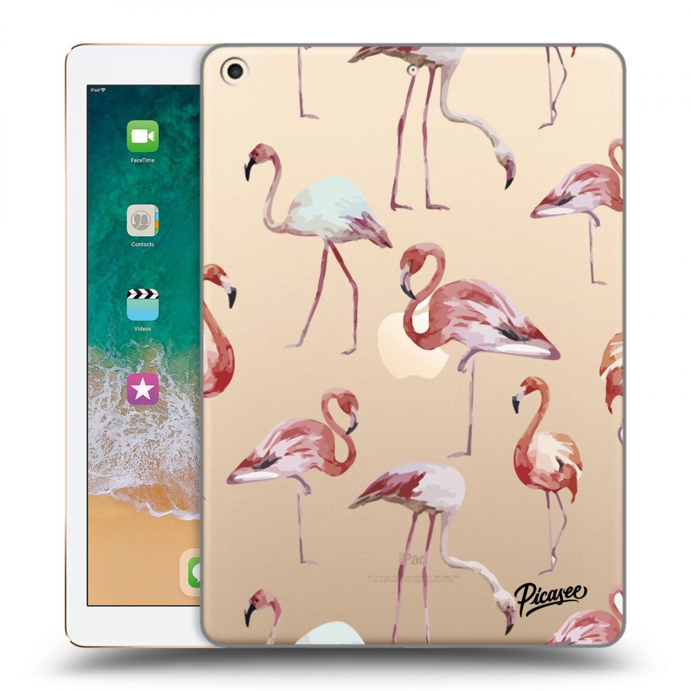 Picasee átlátszó szilikon tok az alábbi táblagépre Apple iPad 9.7" 2017 (5. gen) - Flamingos
