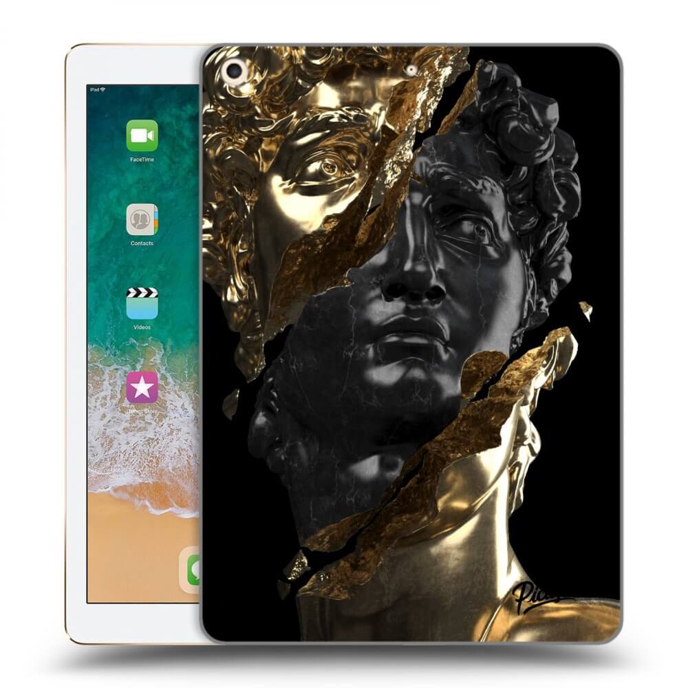 Picasee fekete szilikon tok az alábbi táblagépre Apple iPad 9.7" 2017 (5. gen) - Gold - Black