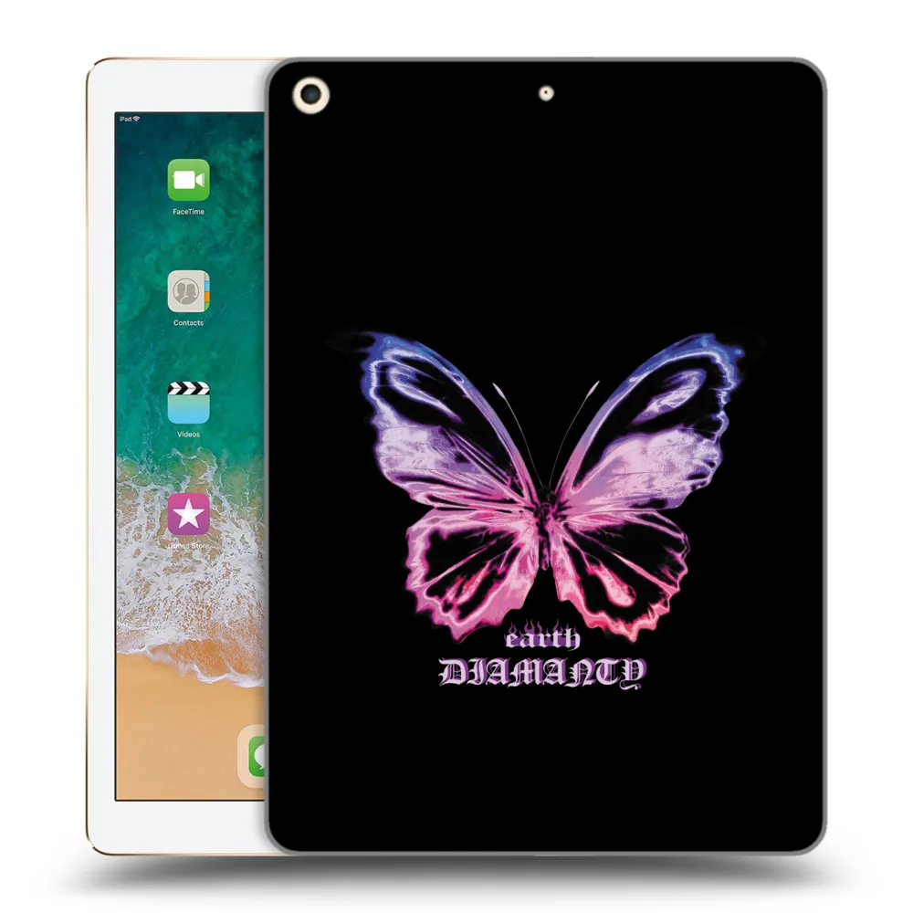 Picasee átlátszó szilikon tok az alábbi táblagépre Apple iPad 9.7" 2017 (5. gen) - Diamanty Purple