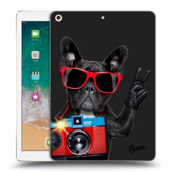 Picasee fekete szilikon tok az alábbi táblagépre Apple iPad 9.7" 2017 (5. gen) - French Bulldog