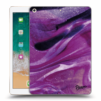 Picasee átlátszó szilikon tok az alábbi táblagépre Apple iPad 9.7" 2017 (5. gen) - Purple glitter