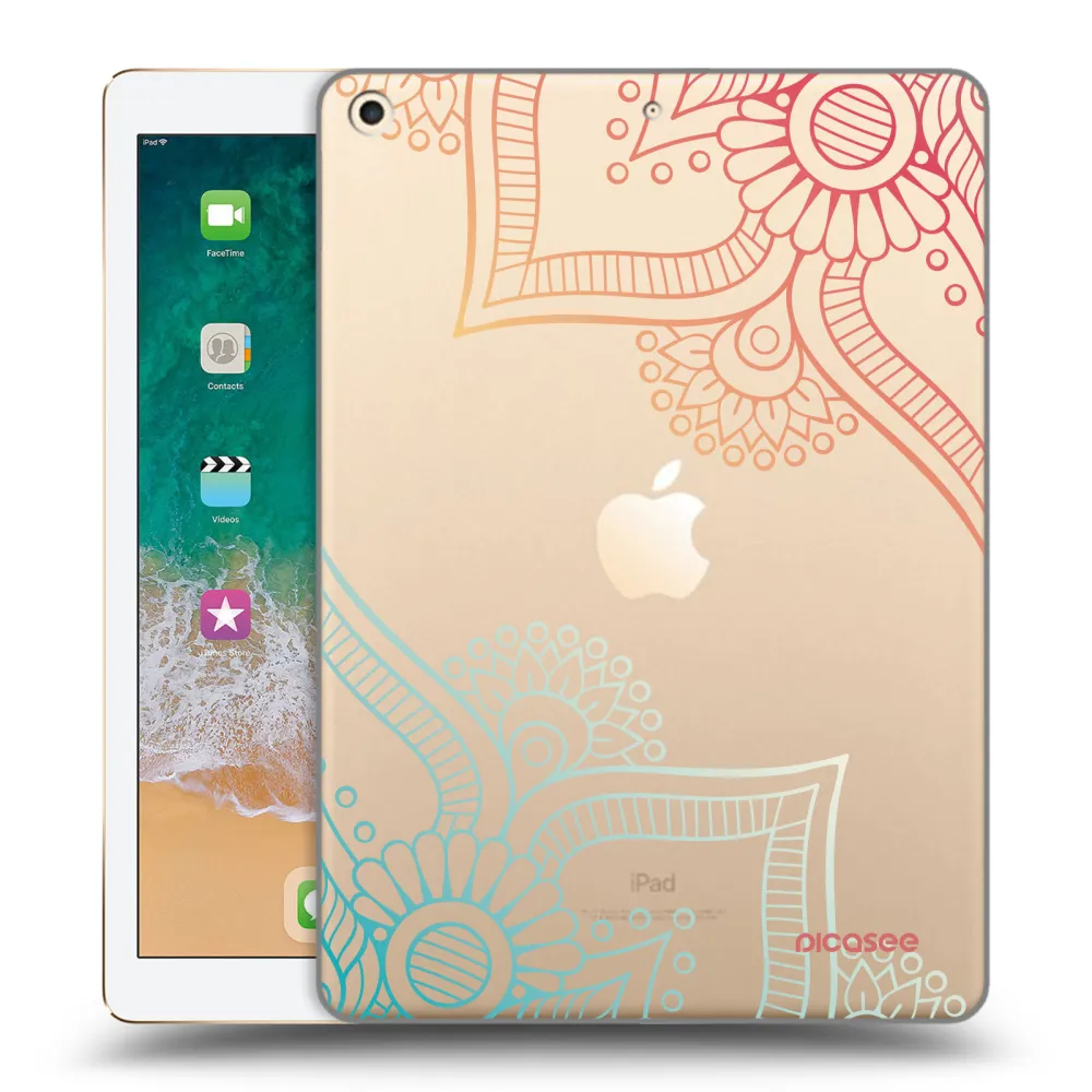 Picasee átlátszó szilikon tok az alábbi táblagépre Apple iPad 9.7" 2017 (5. gen) - Flowers pattern