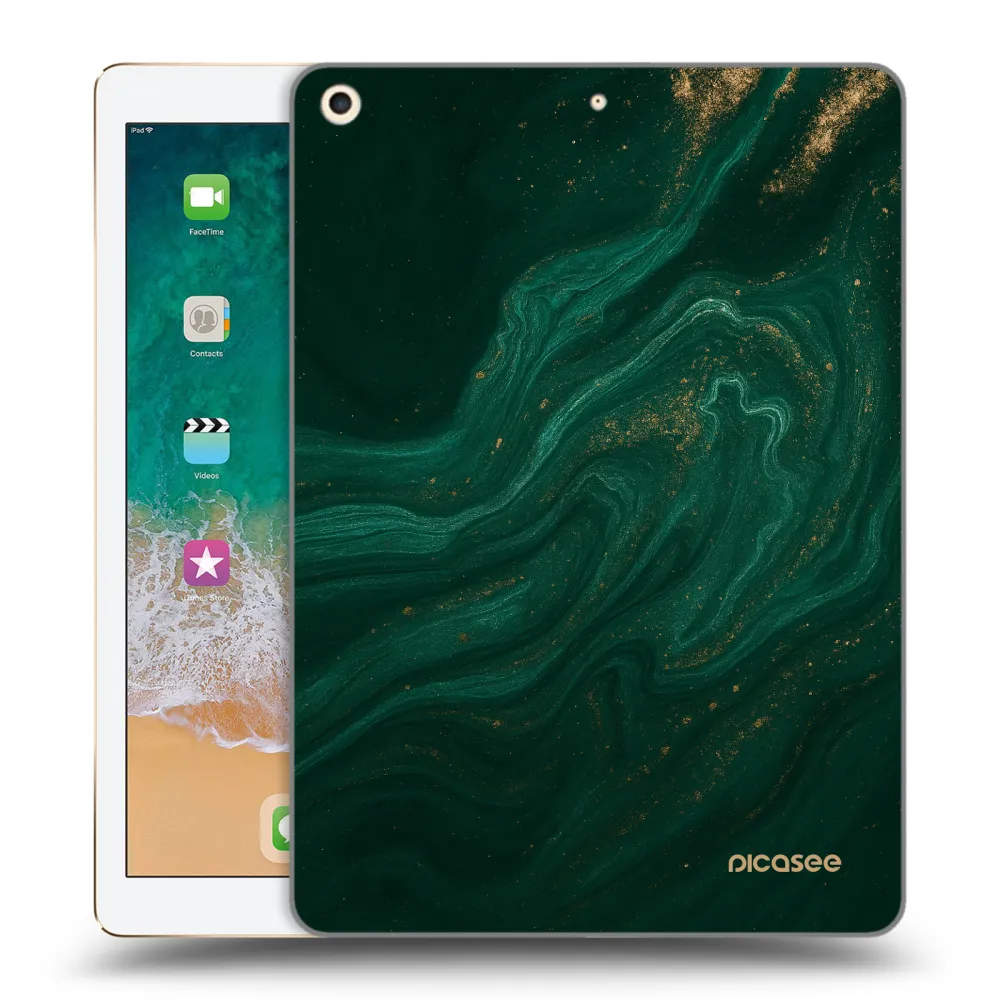 Picasee átlátszó szilikon tok az alábbi táblagépre Apple iPad 9.7" 2017 (5. gen) - Green