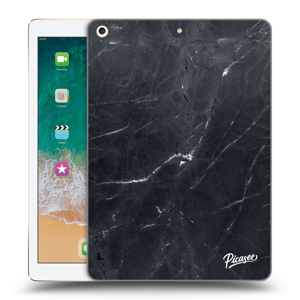 Picasee átlátszó szilikon tok az alábbi táblagépre Apple iPad 9.7" 2017 (5. gen) - Black marble