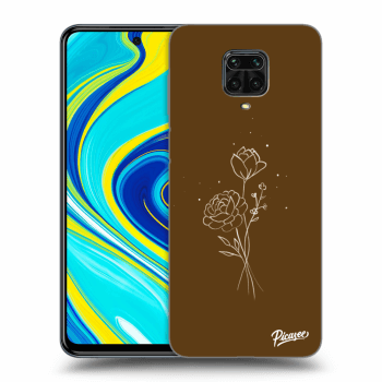 Szilikon tok erre a típusra Xiaomi Redmi Note 9 Pro - Brown flowers